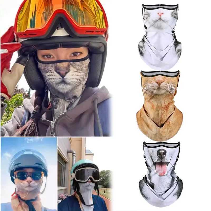 New Cat Mask Full Face Full Neck 3D Summer Ear Hanging Sunscreen Facial Mask for Cycling Outdoor Hiking Sunscreen Facial Mask W250320