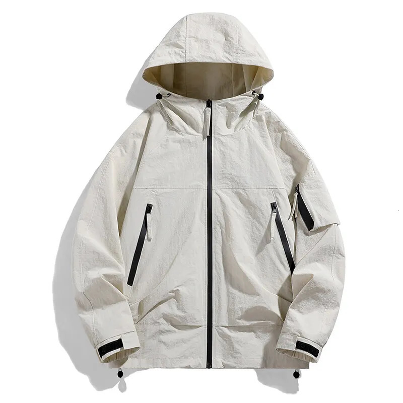 Spring and Autumn Hiking Jacket Mens Windproof and Waterproof Hooded Jacket Outdoor Hiking Camping Climbing Fishing Hunting Couple Jacket 250318