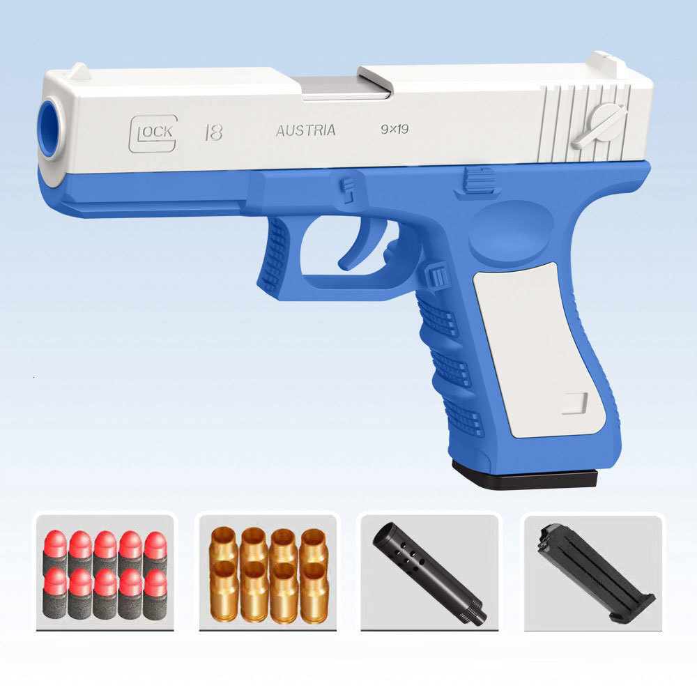 M1911 EVA Soft Bullet Foam Darts Blaster Toy Gun Simulation Pistol manual shell throw Shooting Pink Launcher With Silencer-image-1049614233