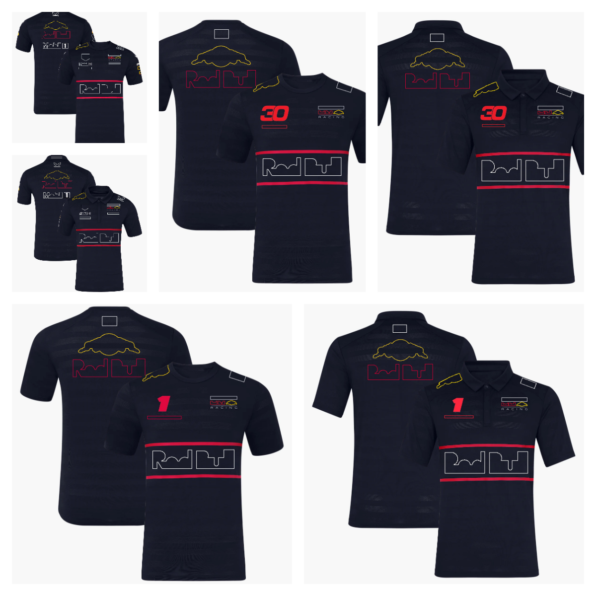 V1 2025 Vêtements de pilotes d'équipe de saison F1 Les chemises de fans à manches courtes de courtexer les vêtements à séchage rapide sont adapté