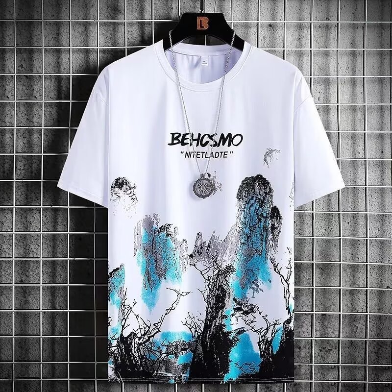 XINXIU 2024new clothes summer new multi-color printed high-quality pure cotton men's and women's T-shirts couple short sleeves OW-01600