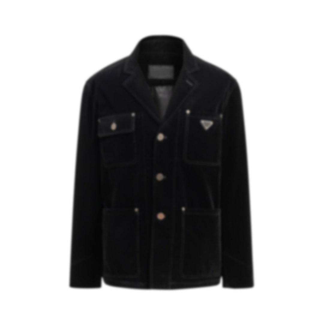 Highend brand designer jacket fashionable velvet texture material US size black single breasted jacket high quality mens casual jacket