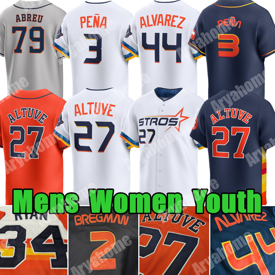 27 Jose Altuve Baseball Jersey Jeremy Pena City Contact Yordan Alvarez Nolan Ryan Craig Biggio Jeff Bagwell Ronel Blanco Astros Josh Hader Chas M-image-950695526