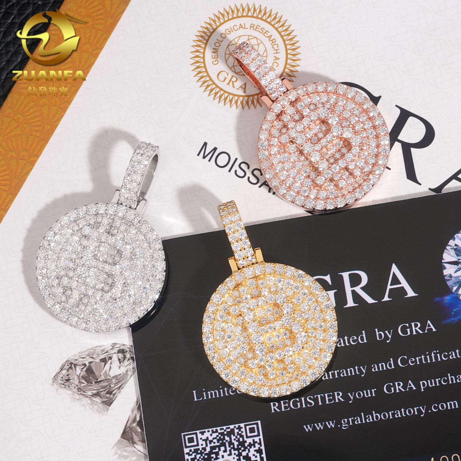 Accessoire pour cheveux en diamant, pendentif moissanite en argent S925, hip-hop, bitcoin, tendance