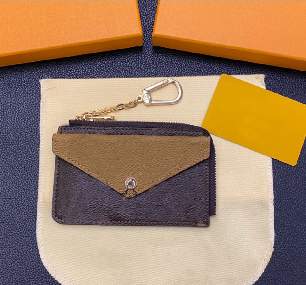 Classic women's coin purse Designer Keychain embossed double deck card bag Men's car key bag Birthday gift-image-939062011