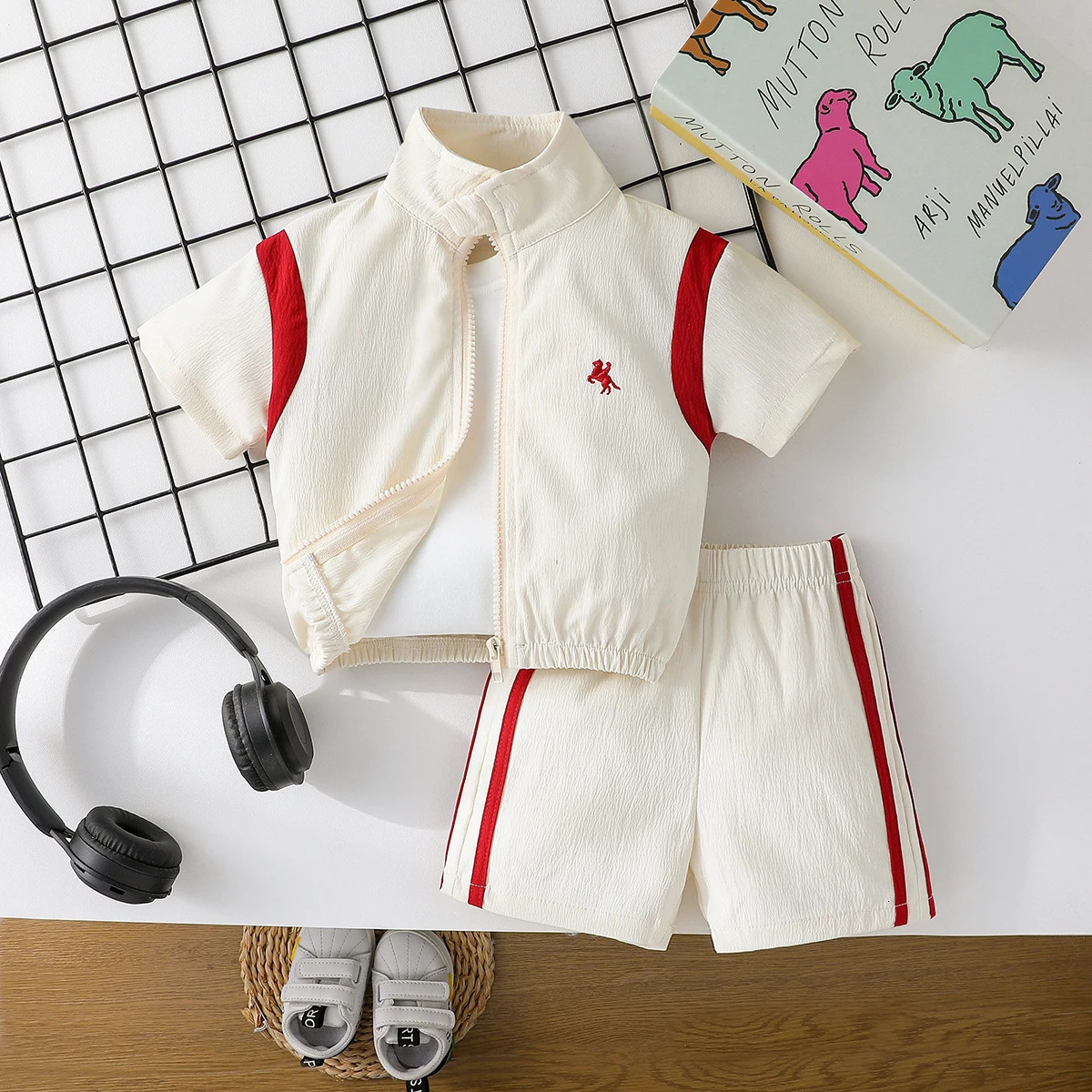 2 Baby Boy Short Sleeves Top et pantalon d'été