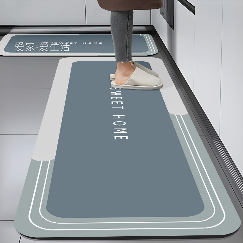 Simple Style Kitchen Floor Mats Dirt-resistant Non-slip Mats Entrance Door Floor Mats Home Kitchen Carpet-image-1050013570