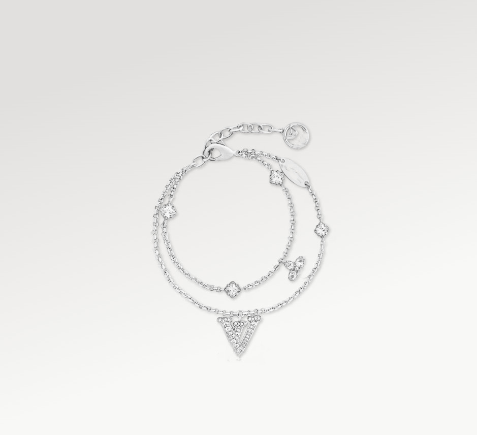 With Box Popular Brand Designer Charm Bracelets Silver Plated Diamond Dual Chains Women Bracelet Bangles For Girls Party Engagement Jewelry