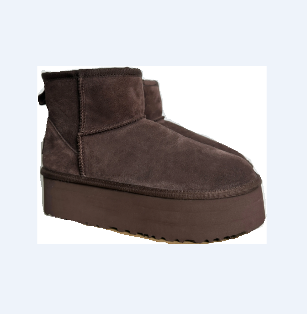 Mini bottines classiques de styliste pour femmes, plates-formes, mode femme, en cuir véritable, bottes chaudes à fond épais