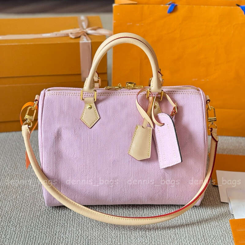 30cm Designer Womens Handbags Totes Boston Bags City Large Pillow Soft Crafty Denim Pink Purses Airport Boarding Bag Mens Shoulder Tote