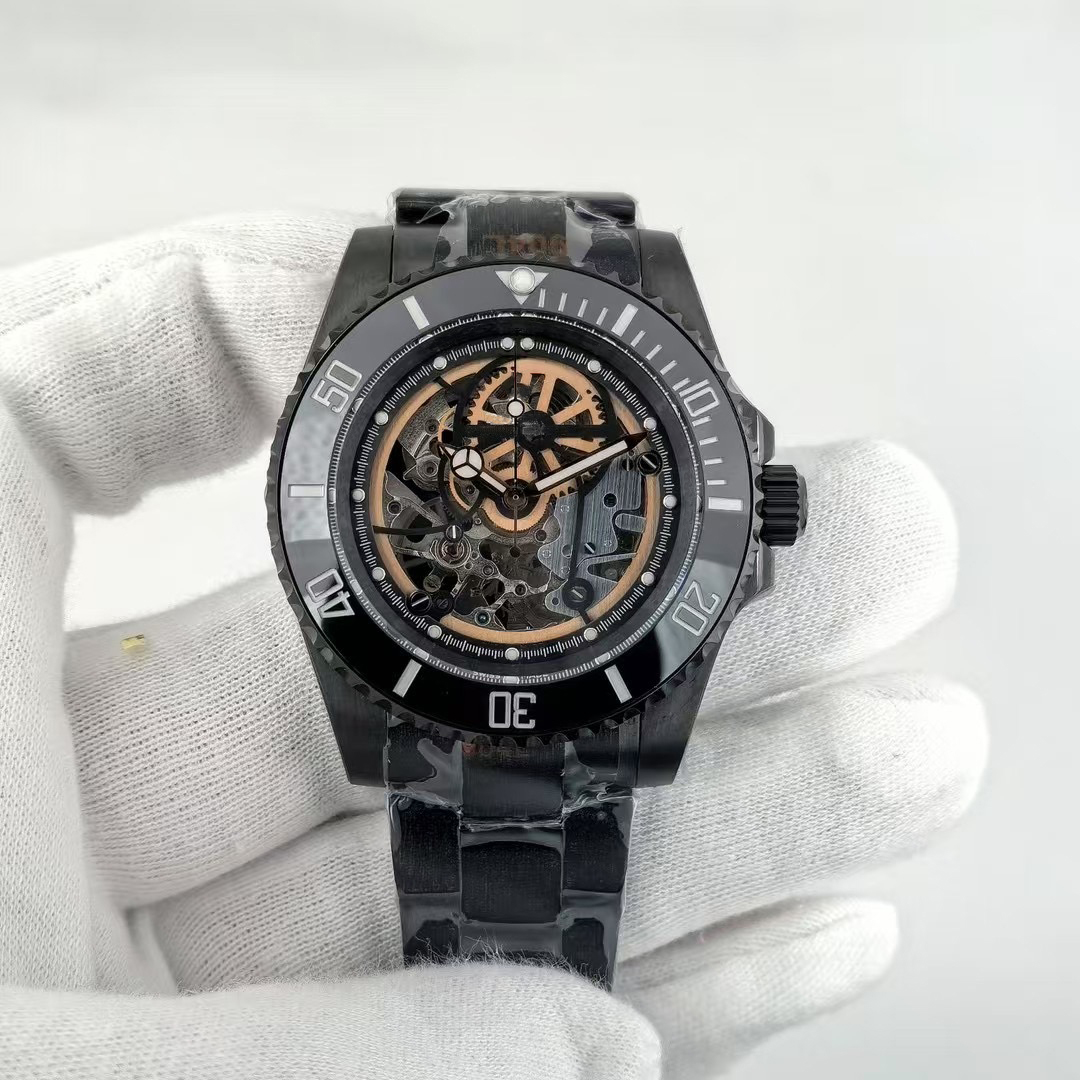 U1 Upgradation Version ST9 Mens Watch High Luminous 41mm Ceramic Bezel Sapphire Hollow Dial Waterproof 904L Stainless Steel Glide Lock Waterproof
