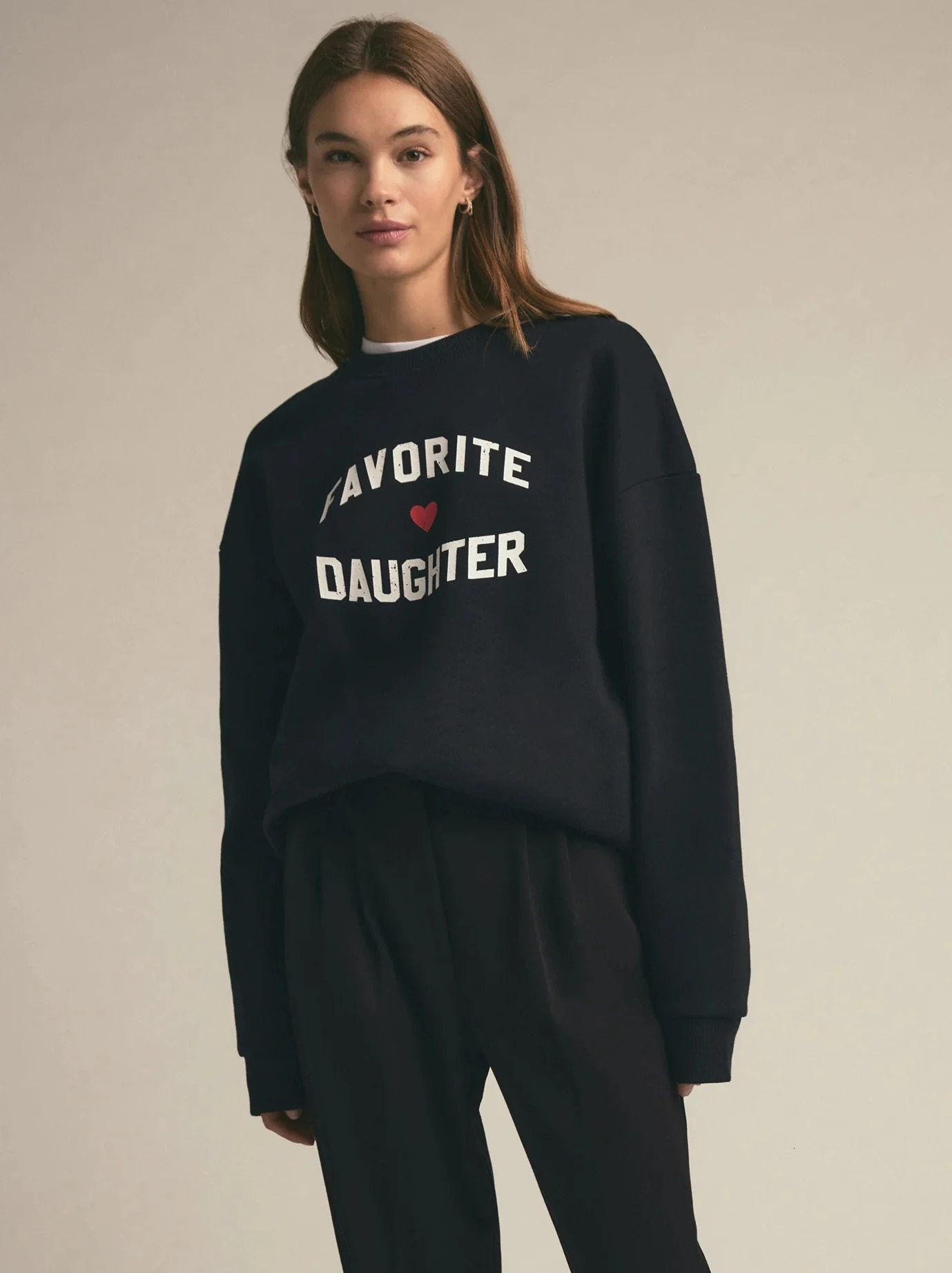 09 Favorite Daughter Label Classics 2025 Spring In Heart Felpa per donna Top a maniche lunghe Pullover in cotone con cappuccio Abbigliamento 250322