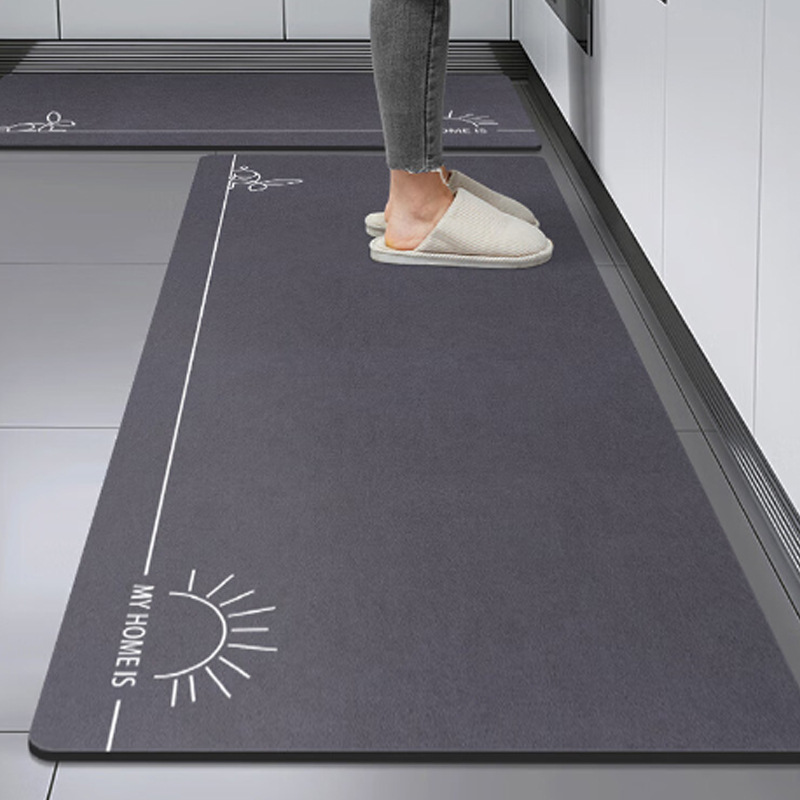 Simple and Light Luxury Diatom Mud Kitchen Floor Mats Dirt-resistant Household Absorbent Mats Easy To Care for Non-slip Quick-drying Door Mats-image-1050146482