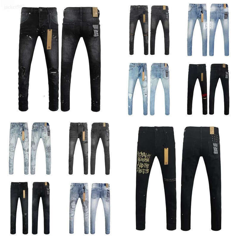 2025 designer ksubi high quality denim grey paint ripped stretch motorcycle bone halloween men's jeans free shipping
