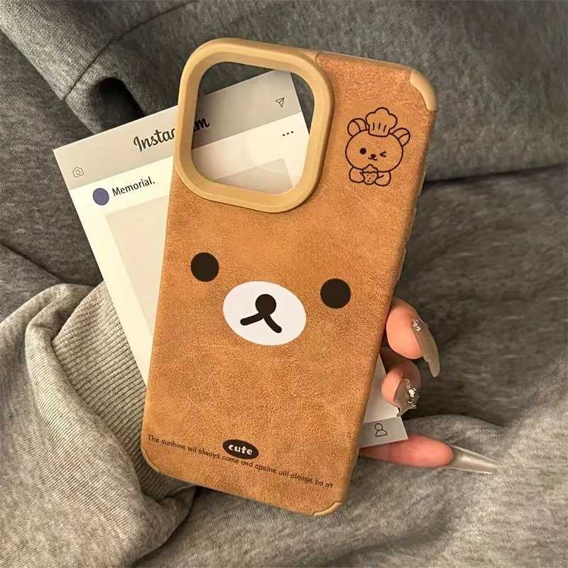 Coque pour iPhone 16 15 14 13 12 11 Pro Max Ours Expression Couverture de téléphone en fausse fourrure à la mode pour iPhone 16 15 Plus XS X XR F