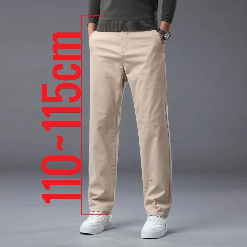 190cm tall mens long pants summer straight Chino Trouser stretch cotton office legs 115 110cm 250322