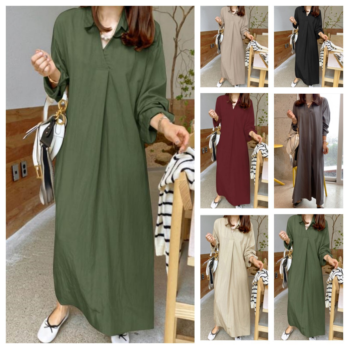 (8) Loose Casual Long Plus Size Dress