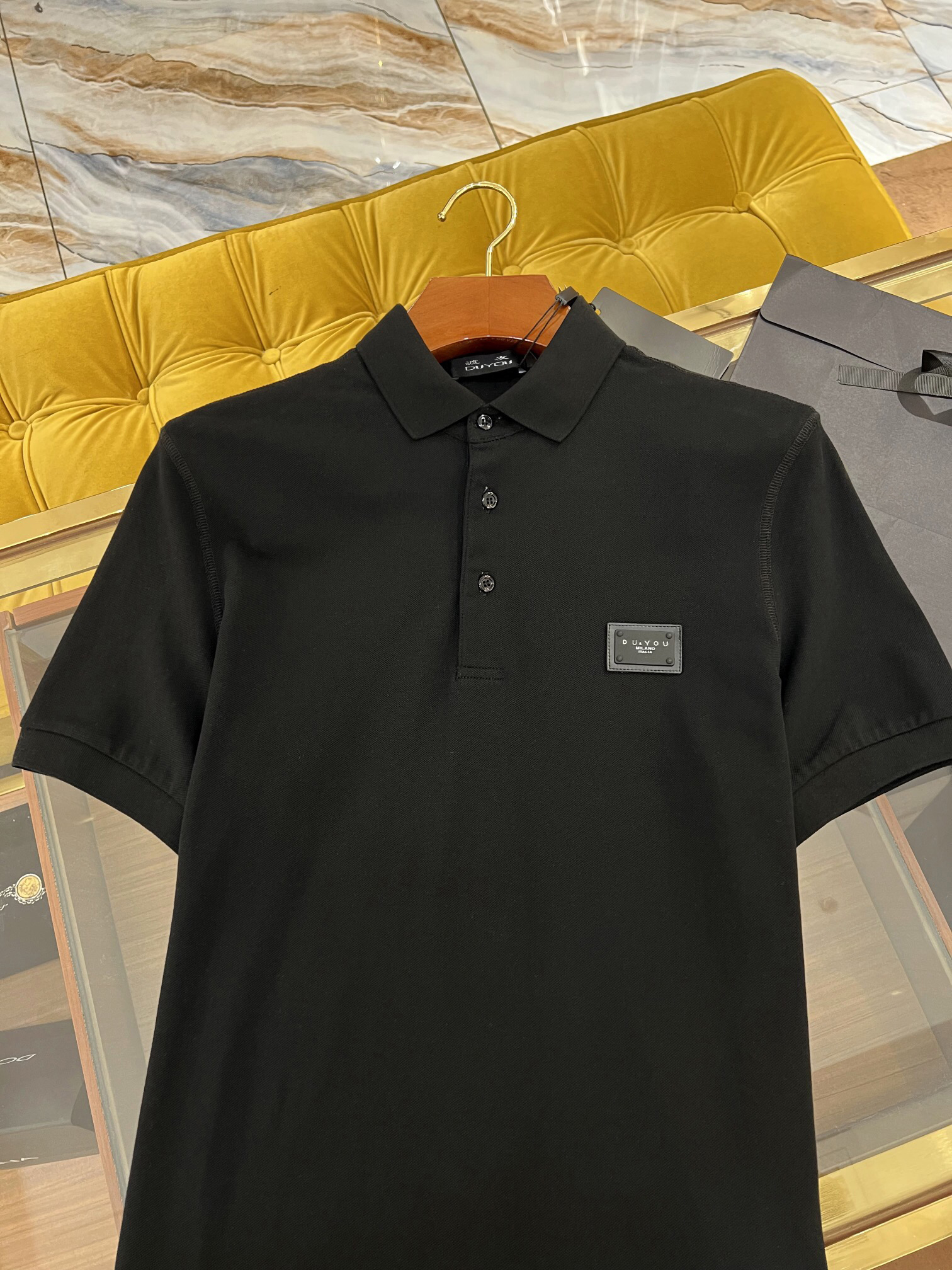 DUYOU Men's Polos Brand Clothing Mens Designer Short POLO Cotton Fashion Polo with Embroidery DY Casual Camisetas Masculinas 8598