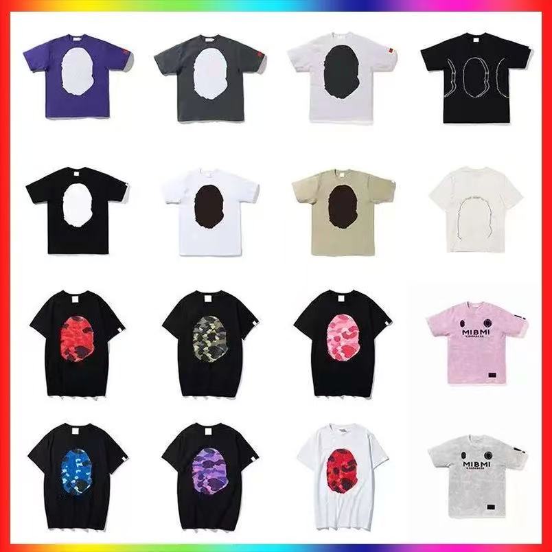 5A Designer Mens and Womens T-shirt 2025 Hip Hop Clothing Summer Shirt bapetshirts Fashion Painting Sharks Tshirts Clothing Street Sleeves Clothes