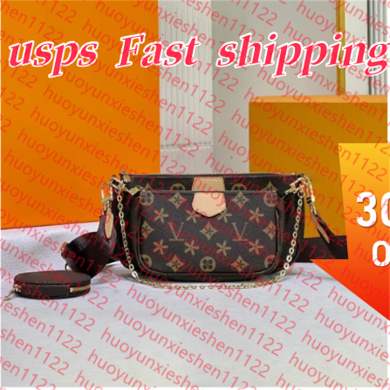 Sacs à bandouliers de créateurs 3pcs / ensemble Multi Felicie Pochette Set Top Luxury Designer portefeuille Sac épaule Femme Fleur Classic Pochet
