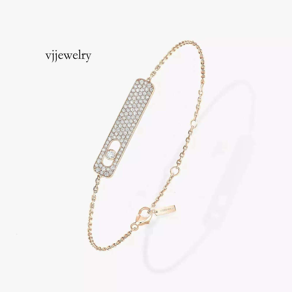 Bracelet rectangulaire en diamant complet, édition de précision de bijoux de créateur, avec conception de lumière avancée, célébrité d'Internet,