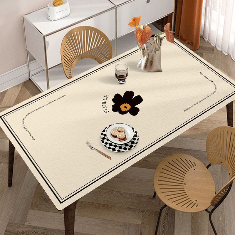 Table cloth waterproof and oil-proof wash-free anti-scalding leather table mat table mat coffee table cloth FV4D01-image-1050295769