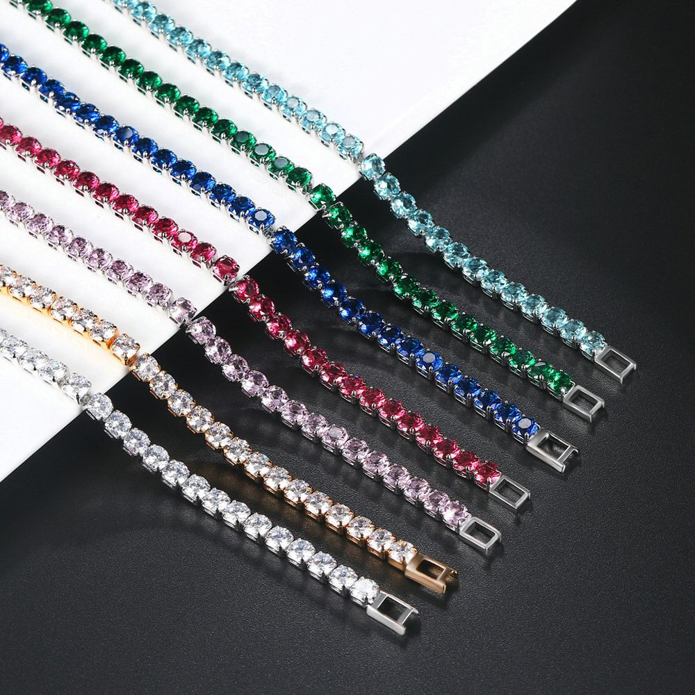 Bijoux de créateurs Bijoux de bijoux Braceuse Bracelet Femmes Classic Moissanite Bracelet 3 mm 4 mm 5 mm de diamant plaqué argent Banale Vys Brac