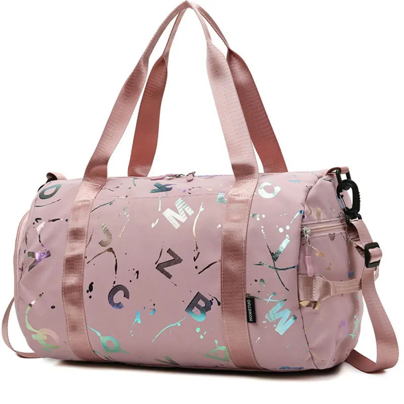 Gym yoga exercise dance bag suitable for girls boys graffiti letters printed travel fitness Siwming wet and dry waterproof cross body recessed bag 2