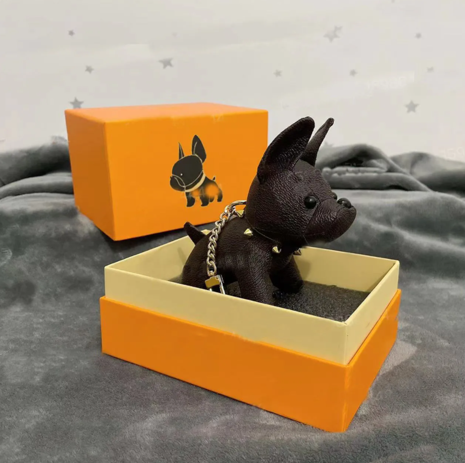 Brand Designer Letters Cartoon Animal Small Dog Creative Key Chain Accessories Key Ring PU Leather Letter Pattern Car Keychain Jewelry Gifts Accesso