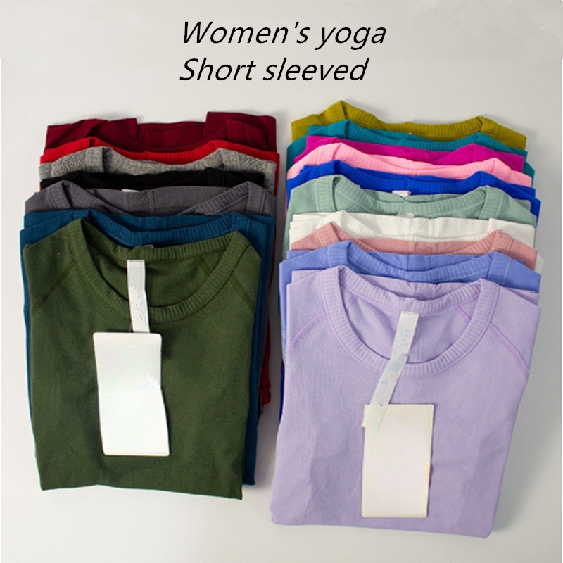 Women's yoga solid color short sleeved and long sleeved exercise shaping fitness push ups jogging gym hot selling sportswear-image-832985923