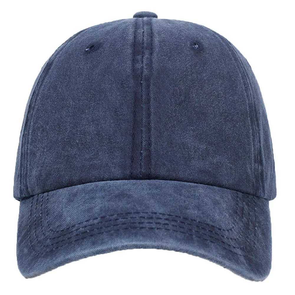 Baseball cap womens retro washed cotton soft top denim fabric dad cap casual sports truck cap solid color adjustableXJ250325