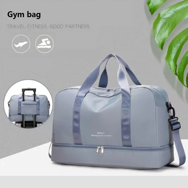 Fitness bag womens fitness handbag large sports wet dry separation swimming yoga shoulder bag with shoes warehouse travel bag 250325