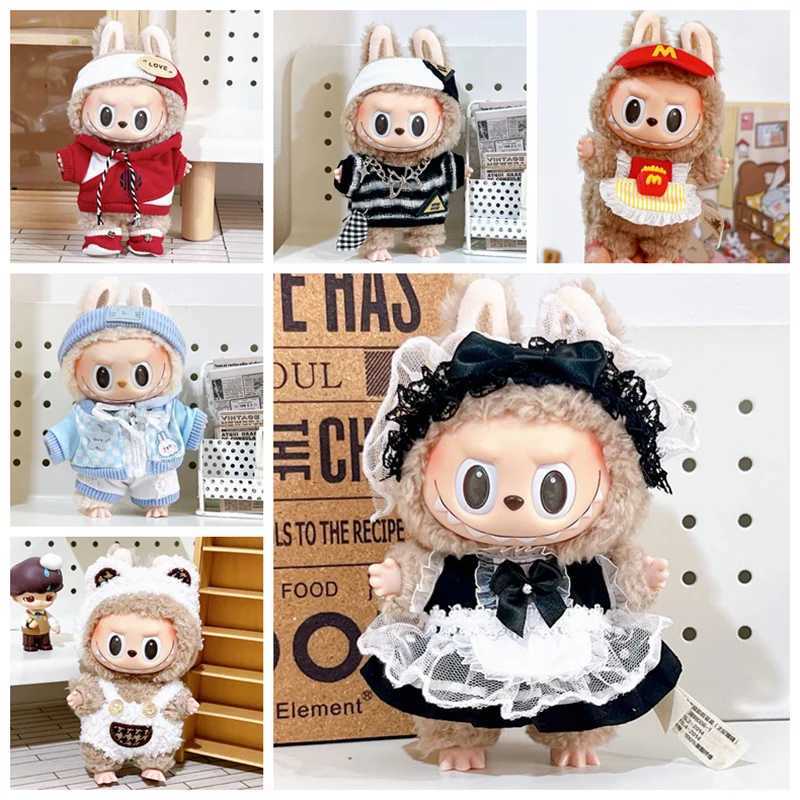 17cm Cute Mini Plush DollS Clothes Outfit Accessories For Korea Kpop Exo Labubu Idol Dolls Maid Suit Clothing DIY Kids Gift C251104-image-1050422731