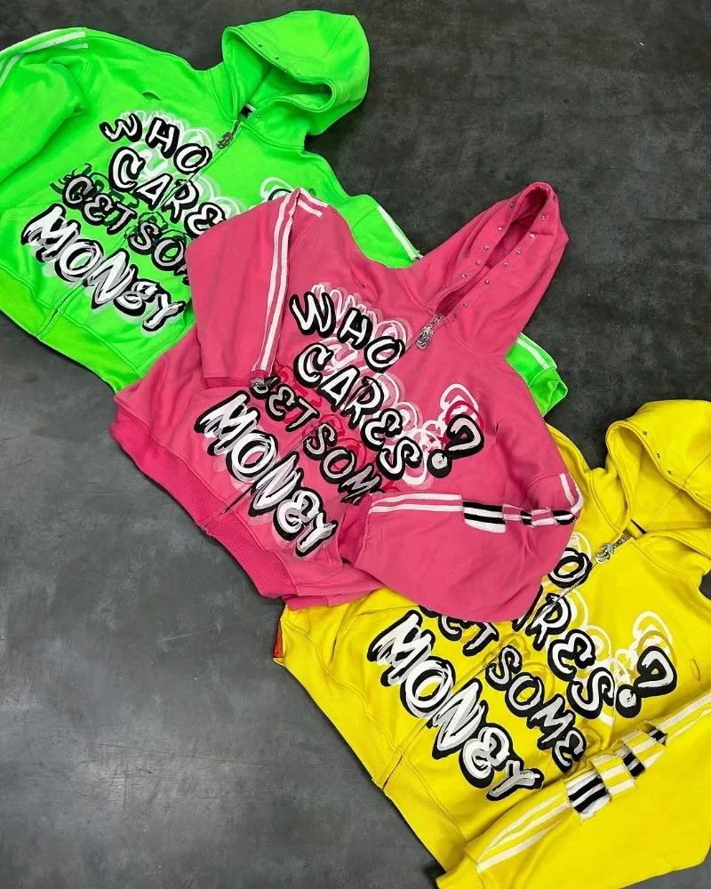 American Gothic fashion anime letter printing oversized floral hoodie mens Y2k casual loose retro sportswear womens 250322Z