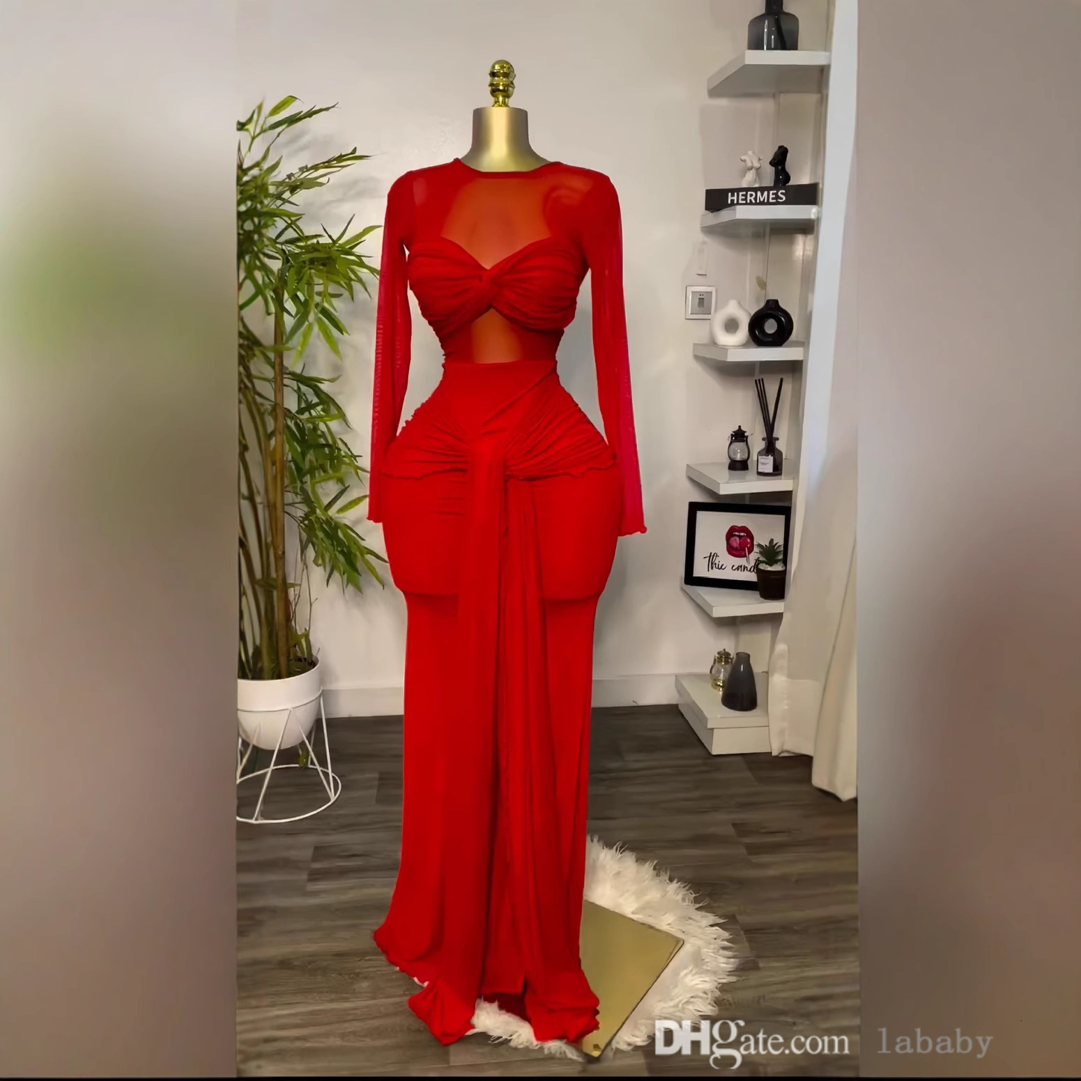 Robe maxi sexy en maille femme pleine manche à manches poitrine Bowknot longue robe longue 2025 Spring Night Club Party Robes for Woman
