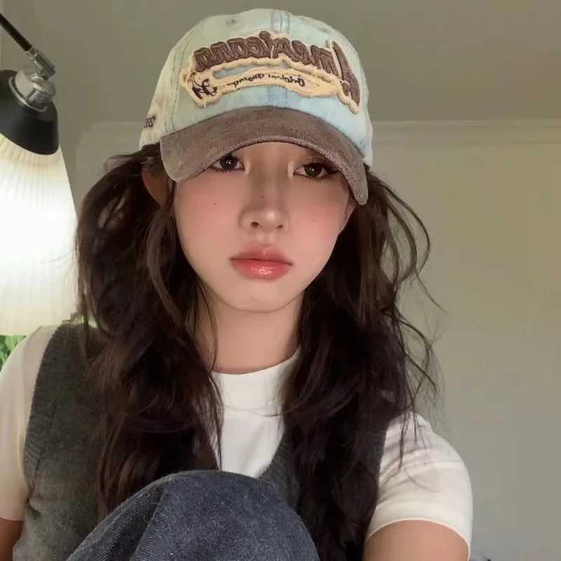 Punk letter baseball cap womens hip-hop retro snapshot cap cotton outdoor sunshade truck driver dad hat gorilla Y2kXJ250325