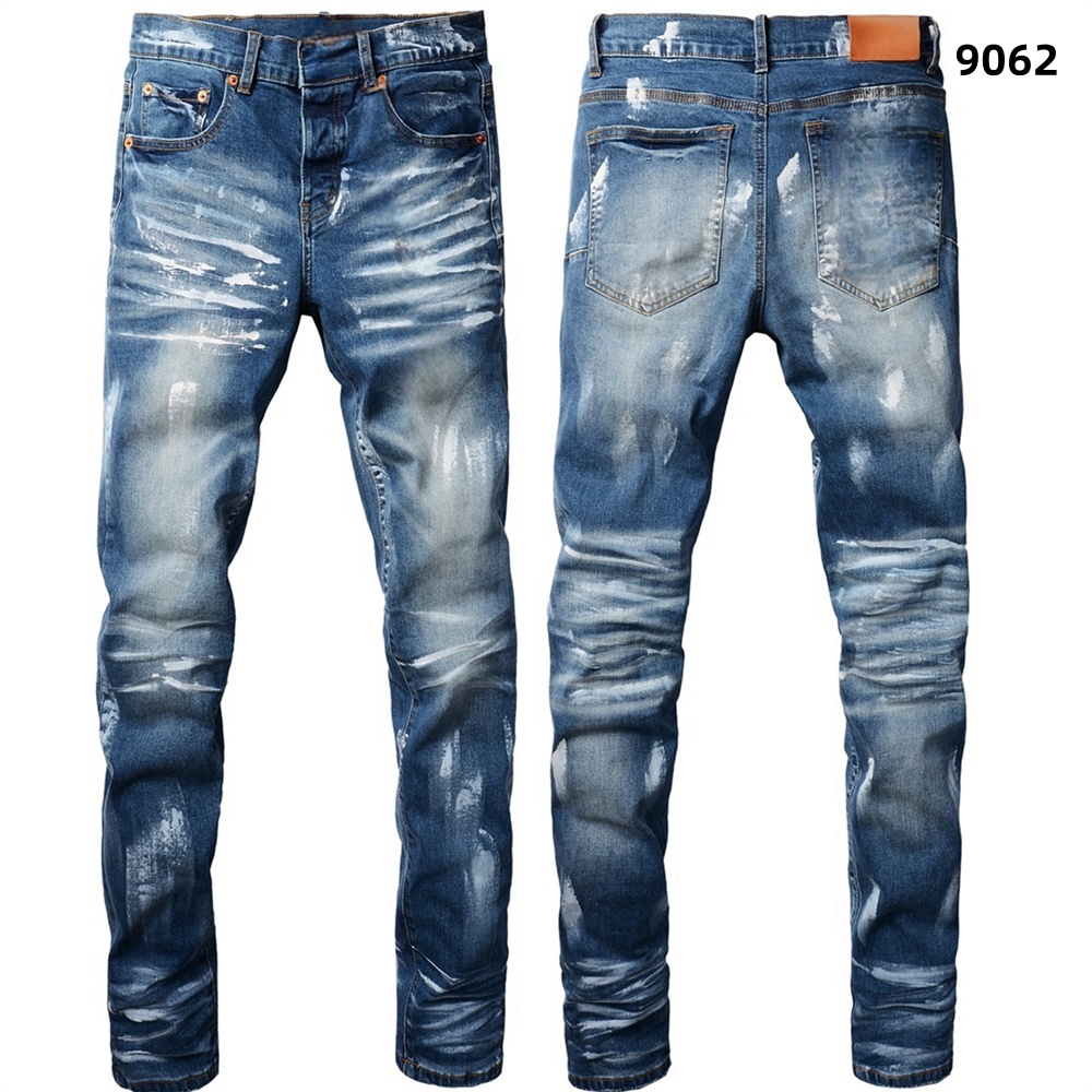 mens designer purple jeans men pencil pants hole print hip hop black jeans streetwear white trousers fashion pants high end quality slim fit purples