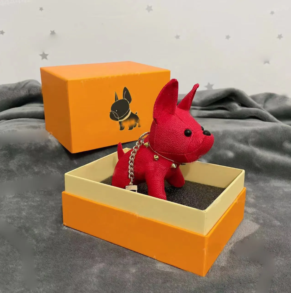 Lettre de créateurs de marque Cartoon Animal Small Dog Creative Key Chain Chain de chaîne clé Anneuse Pu Lette de lettre de lettre de trousque