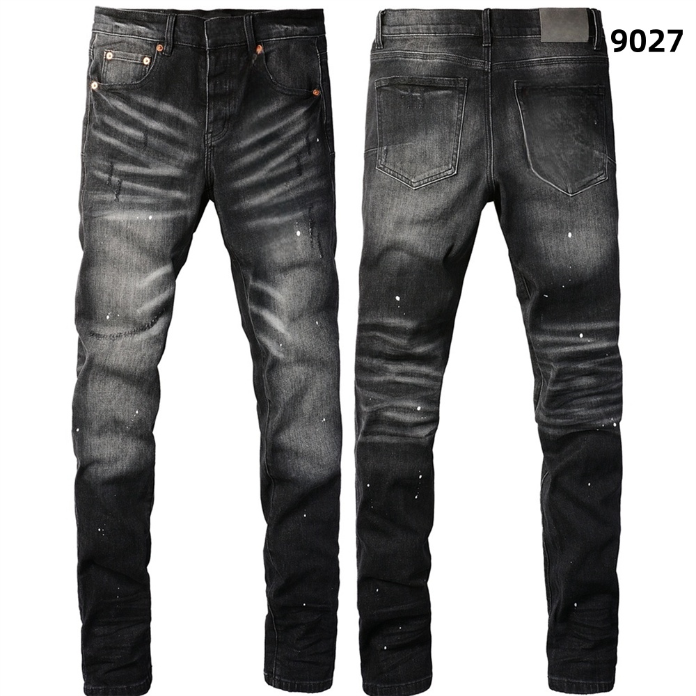 mens designer purple jeans men pencil pants hole print hip hop black jeans streetwear white trousers fashion pants high end quality slim fit purples