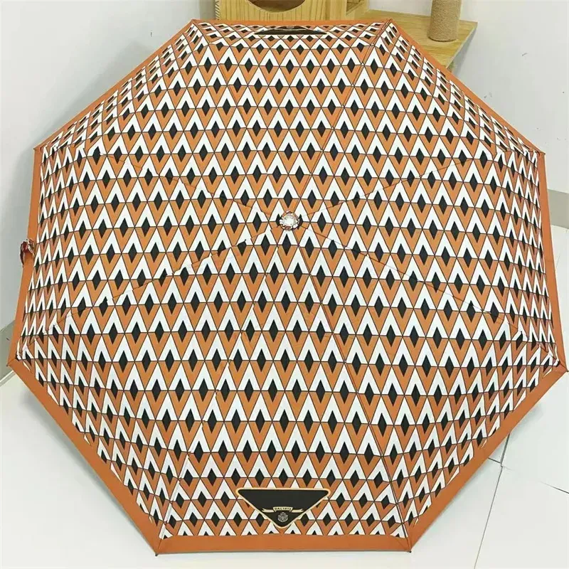 High quality Classic Triple Fold automatic folding designer Umbrella travel sunshade M260302-image-1096032988
