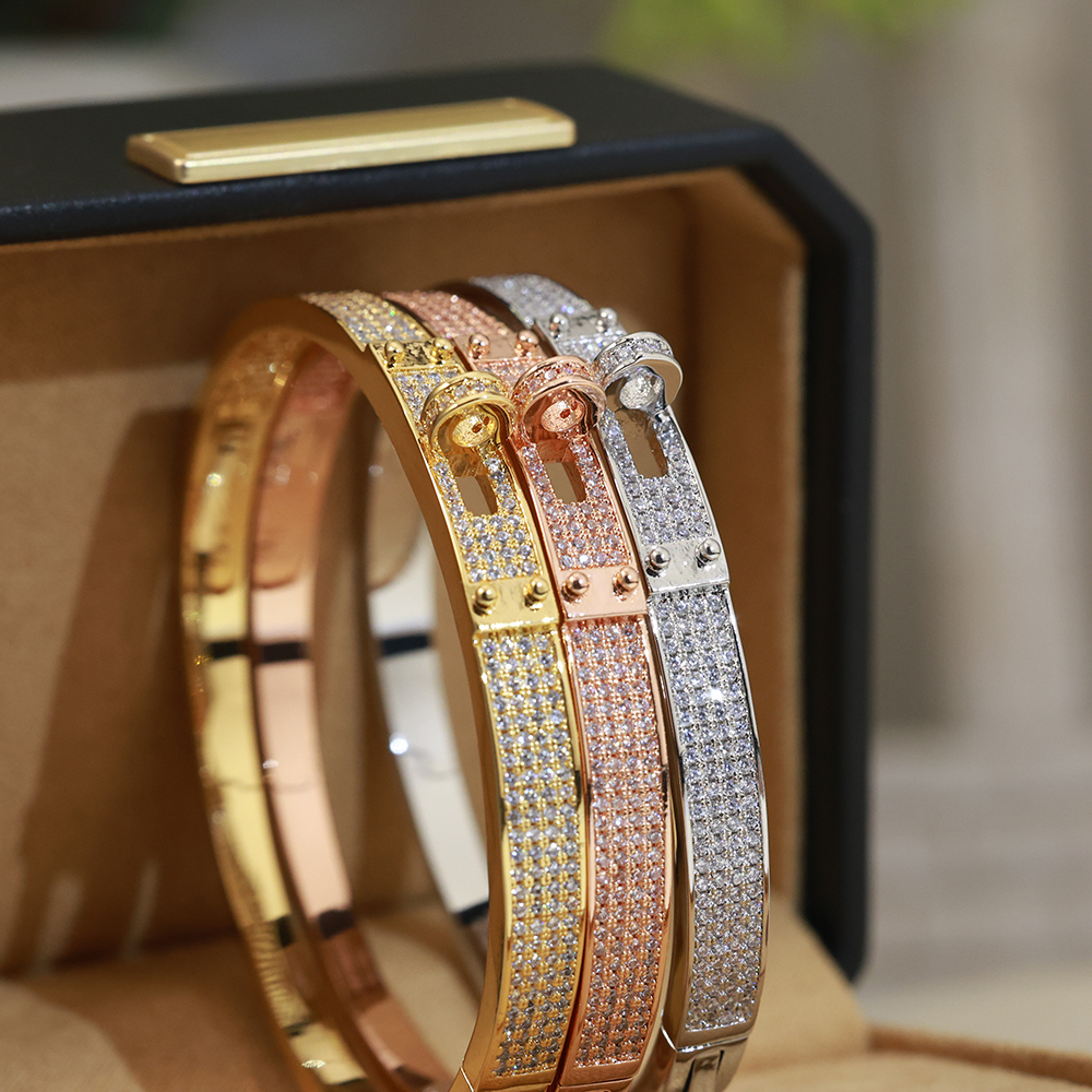 Hot Lock Gold Bangles Punk belt Bracelet designer bracelet women luxury jewelry gold mens bracelet designer silver bracelet men love bracelet bangle