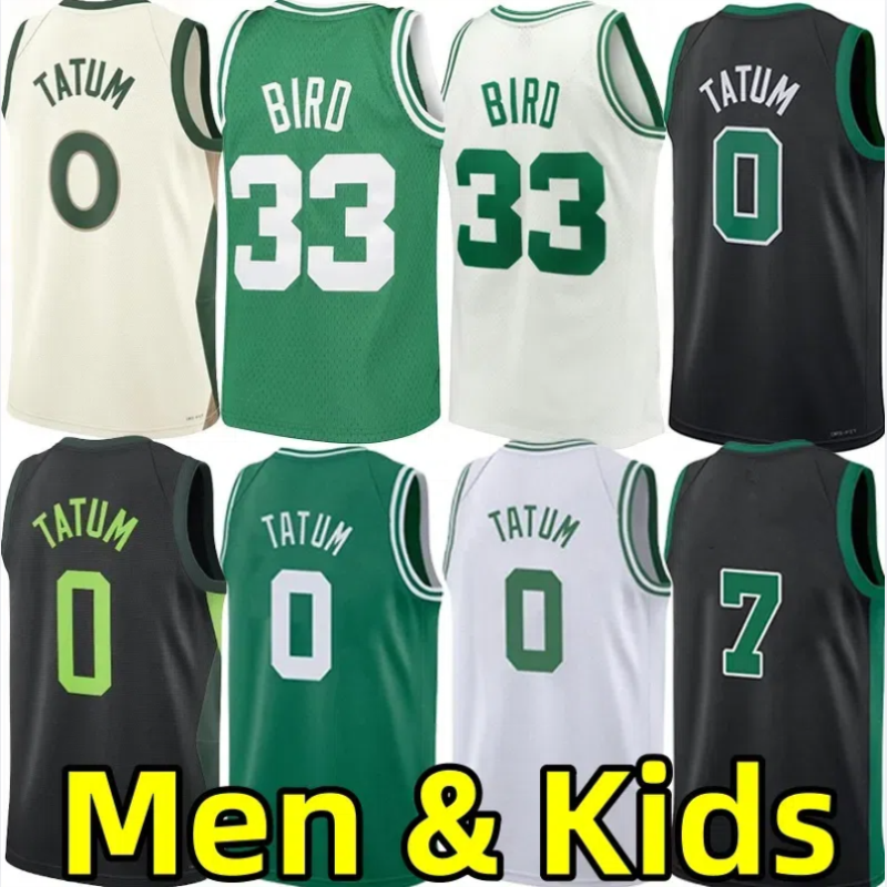 Men Youth Kids Basketball Jerseys Jayson Tatum Larry Bird Jaylen Brownn Wear City Retro Jersey-image-937697106