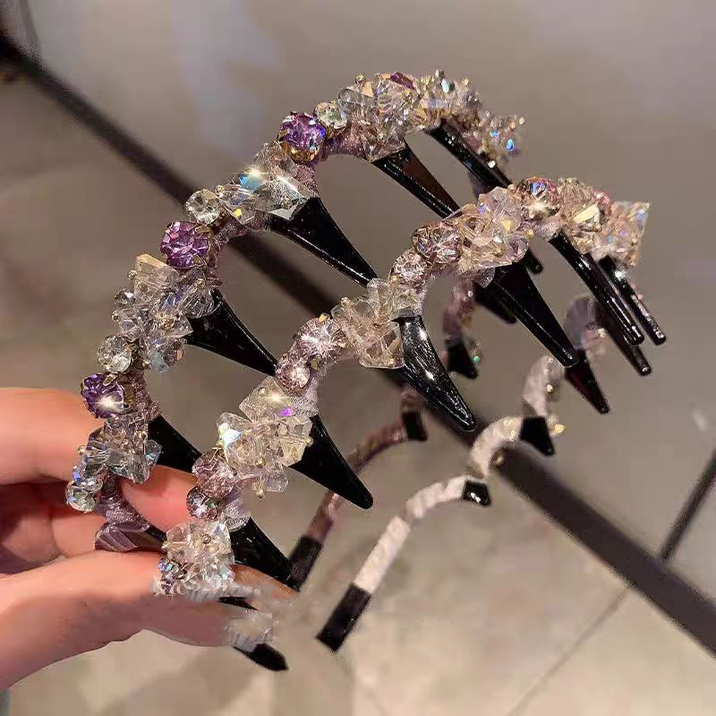 Women&#039;s Non-Slip Teeth Hairband for Parties and Everyday Wear with Sparkling Crystal Embellishments-image-1050565363