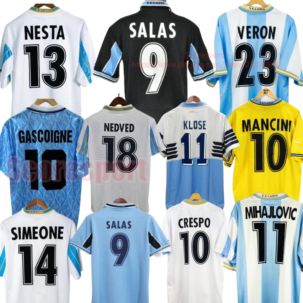 lazio Vintage Soccer Jersey MIHAJLOVIC NEDVED NESTA SIMEONE SALAS 98 99 00 Retrio Football shirts VERON GASCOIGNE 91 92 Retro KLOSE 14 15 Classic-image-913281543