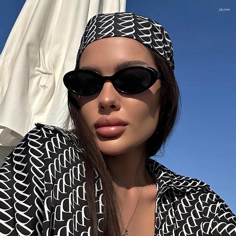 Sunglasses Withyoo | 2025 Womens Korean Fashion Small Oval Frame Sun Glasses Black Charm Wholesale