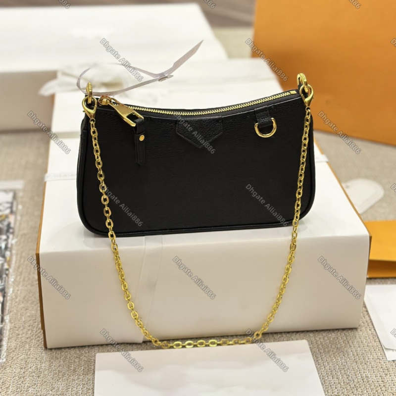 Designer Easy Pouch On Strap Bag Women Leather Shoulder bags Handbag hobo Chain Crossbody Luxury Lady satchel Messenger Purse-image-974749313