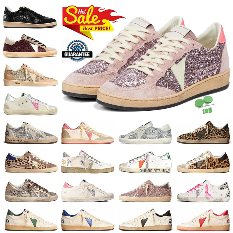 Leopard Print Sneakers Designer Men Women Casual Shoes Luxury Do Old Dirty Sneaker Rose Gold Grape Purple Sliver Red Pink Ball Star Ballstar Dupe Pl