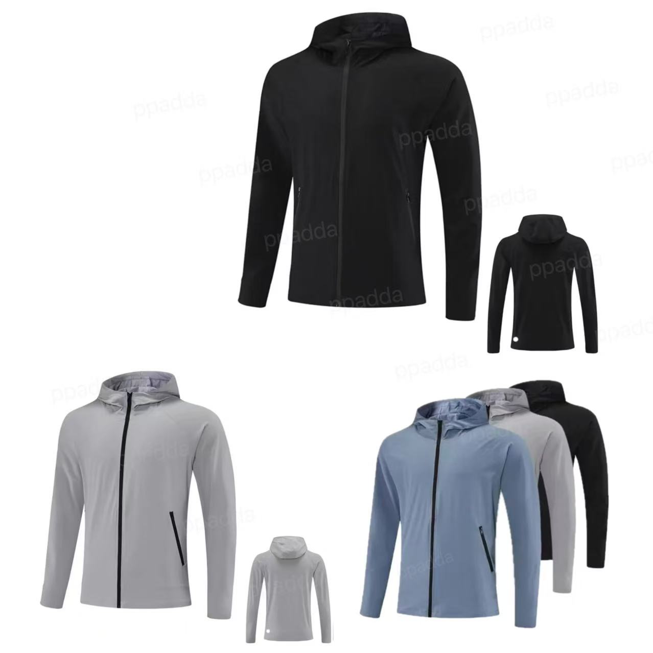 New Men Sport Zipper Hooded Jacket Casual Brethable Outdoor Jogger Outfit Hiking Cardigan Material Outwear Yoga Men Gym Jacket