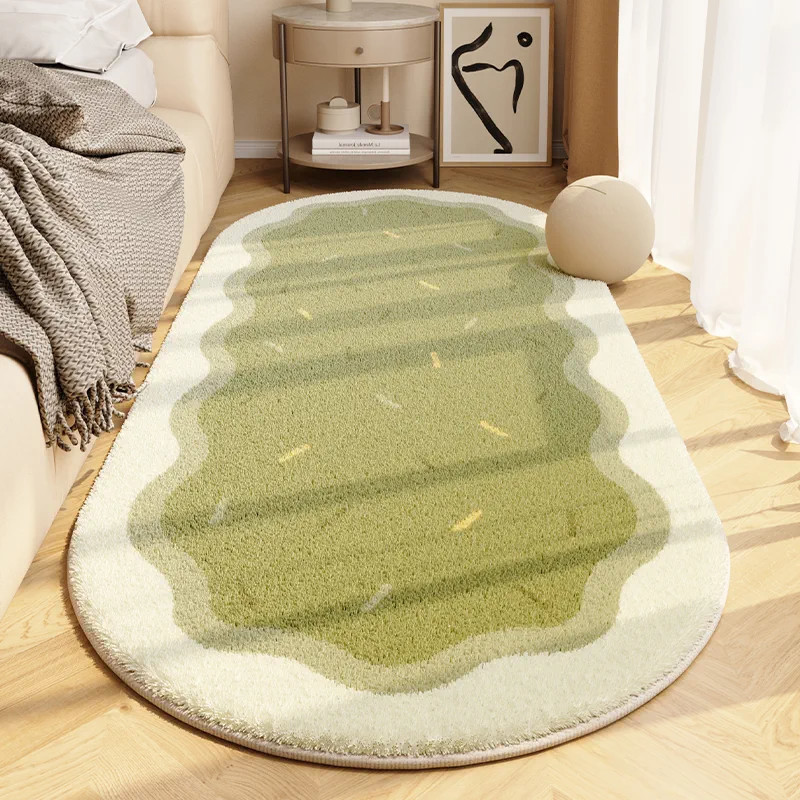 Cream Style Master Bedroom Bedside Carpet Machine Washable Irregular Shaped Floor Mat Living Room Sofa Coffee Table Blanket-image-1050869811