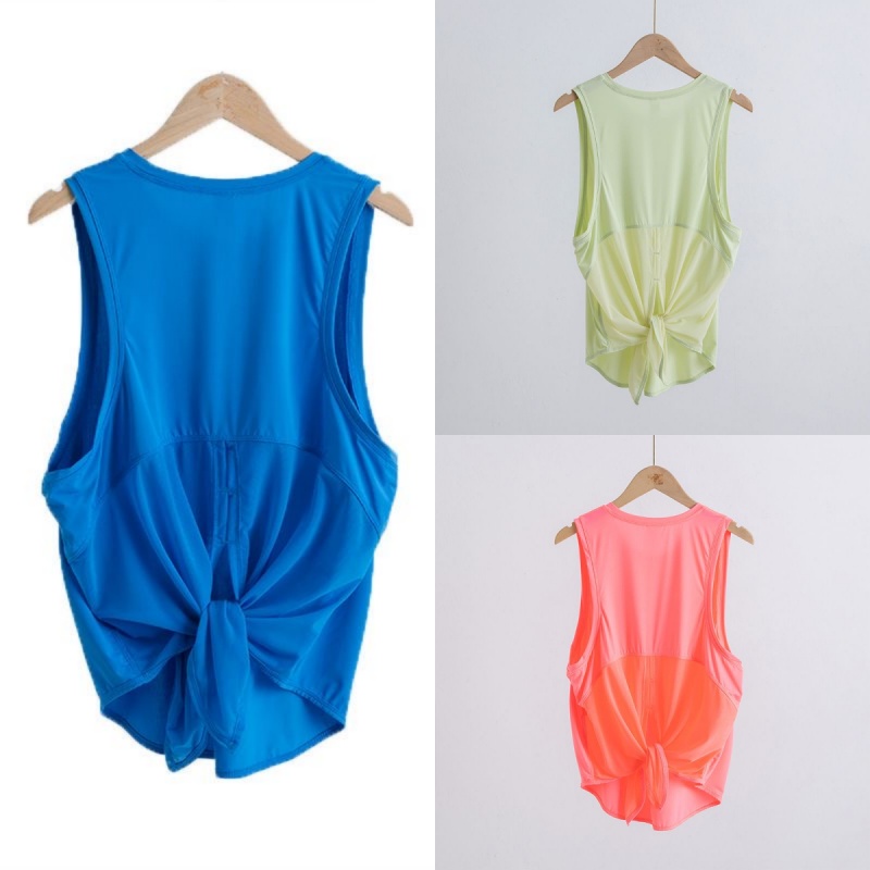 Women Summer Yoga Mesh Sleeveless Sports Vest Casual Breathable Quick Drying T-shirt Running Training Loose Sleeveless Set